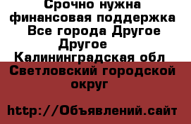 Срочно нужна финансовая поддержка! - Все города Другое » Другое   . Калининградская обл.,Светловский городской округ 